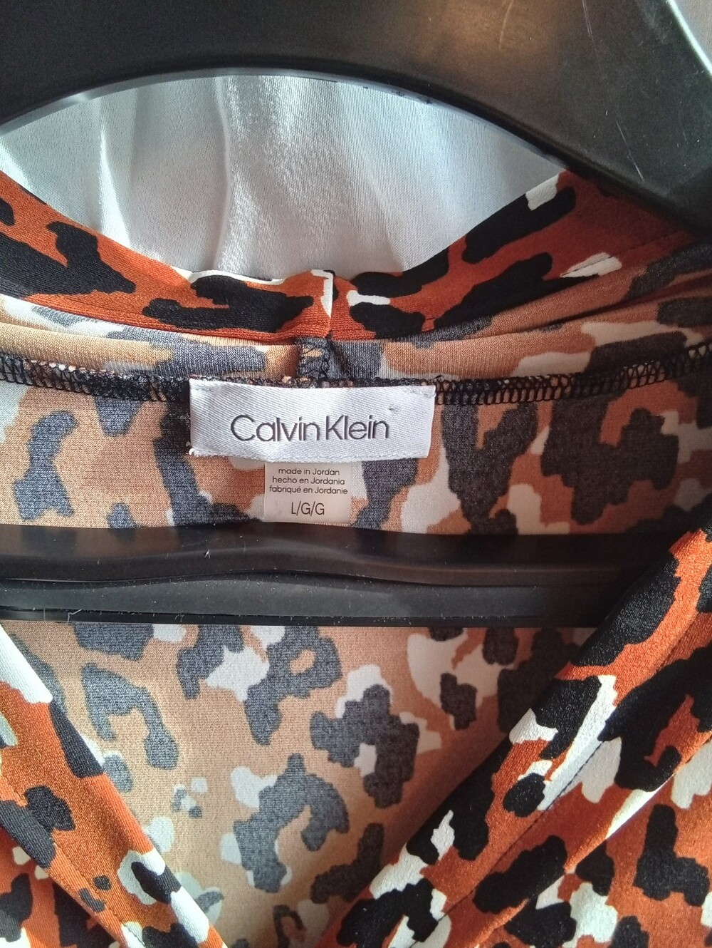 Calvin Klein Rust Leopard Print Sleeveless Camisole L - Picture 2 of 6